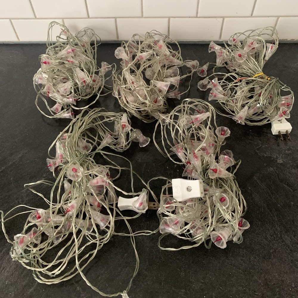 Italia Blossom 175 Light String Vintage Set Made in Italy Pink